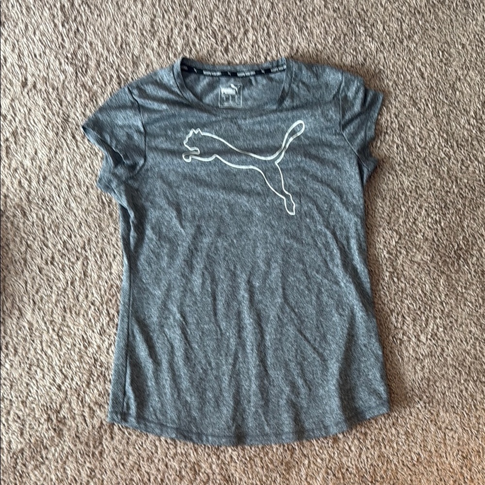 Puma Heather Gray Tee with Logo